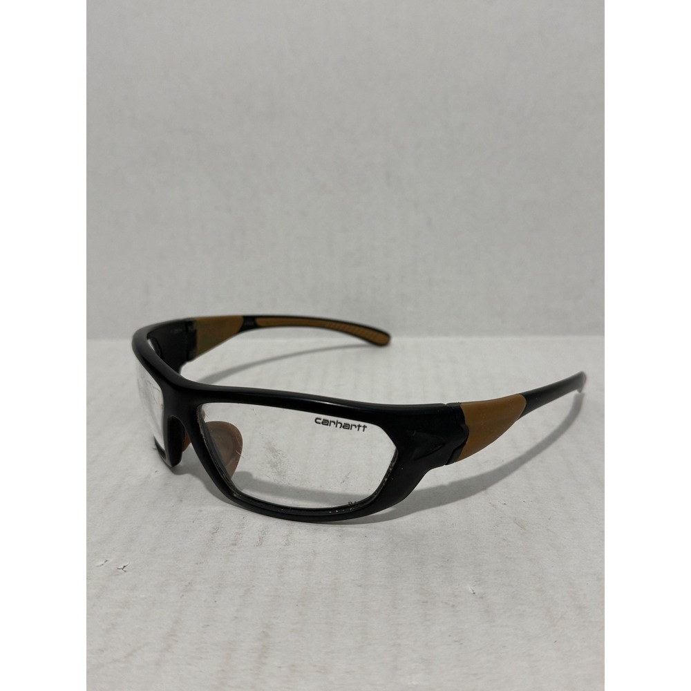 Carhartt Safety Glasses Mens OS Black Tan Clear Lens Z87+ Impact Wrap CH110ST
